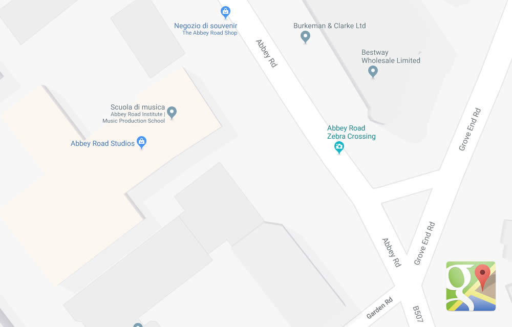 Mappa di Abbey Road a Londra